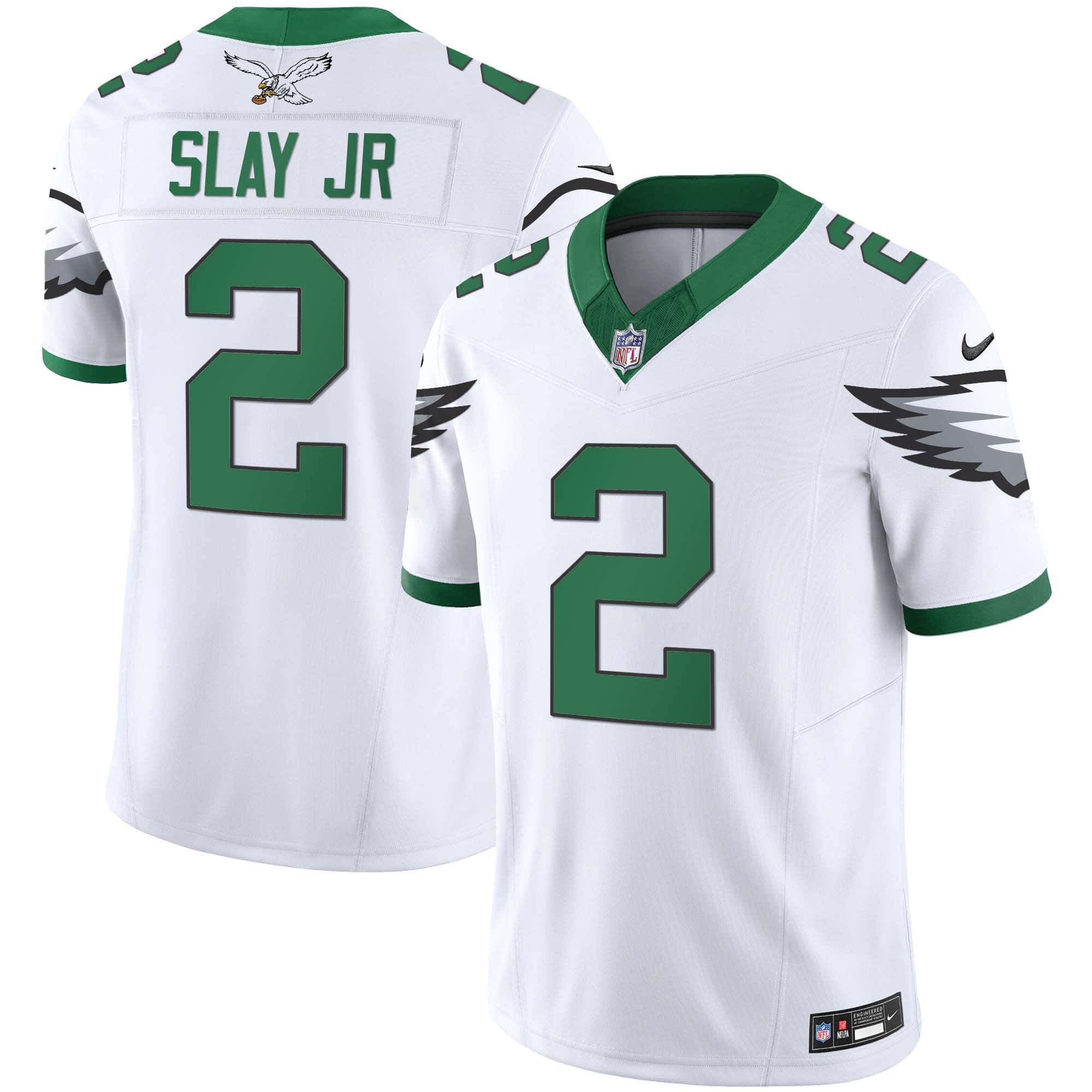 Men Philadelphia Eagles #2 Slay jr White 2024 Nike Vapor Limited NFL Jersey